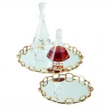  9.92267 - Linked Mirrored Tray-Brass-Lg